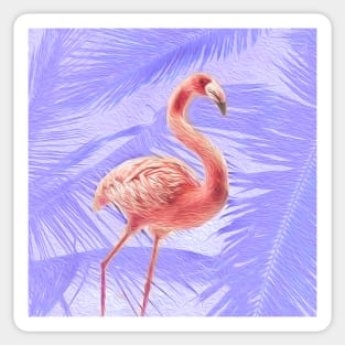 Purple + Pink Tropical Flamingo Sticker